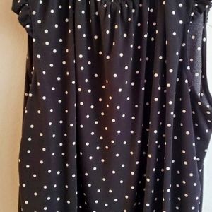 Black white polka dot blouse